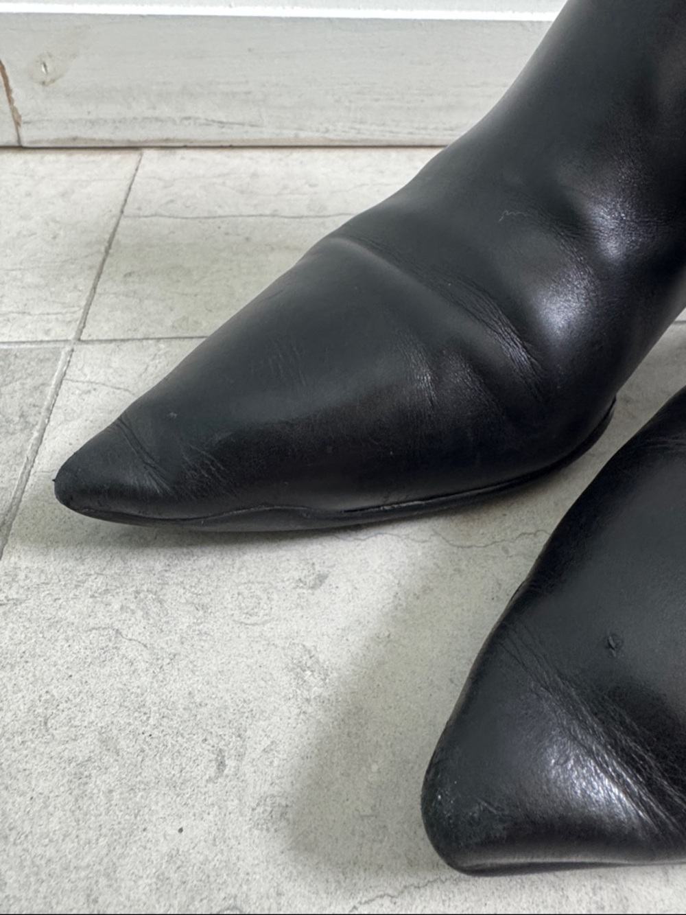 Prada Black Pointed Toe Ankle Boots size IT 37 - Picture 8 of 17